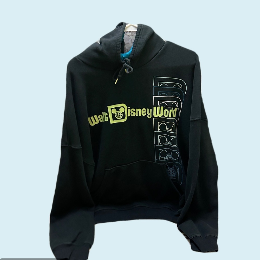 Walt Disney World Teal and Black Men”a Hoodie size L